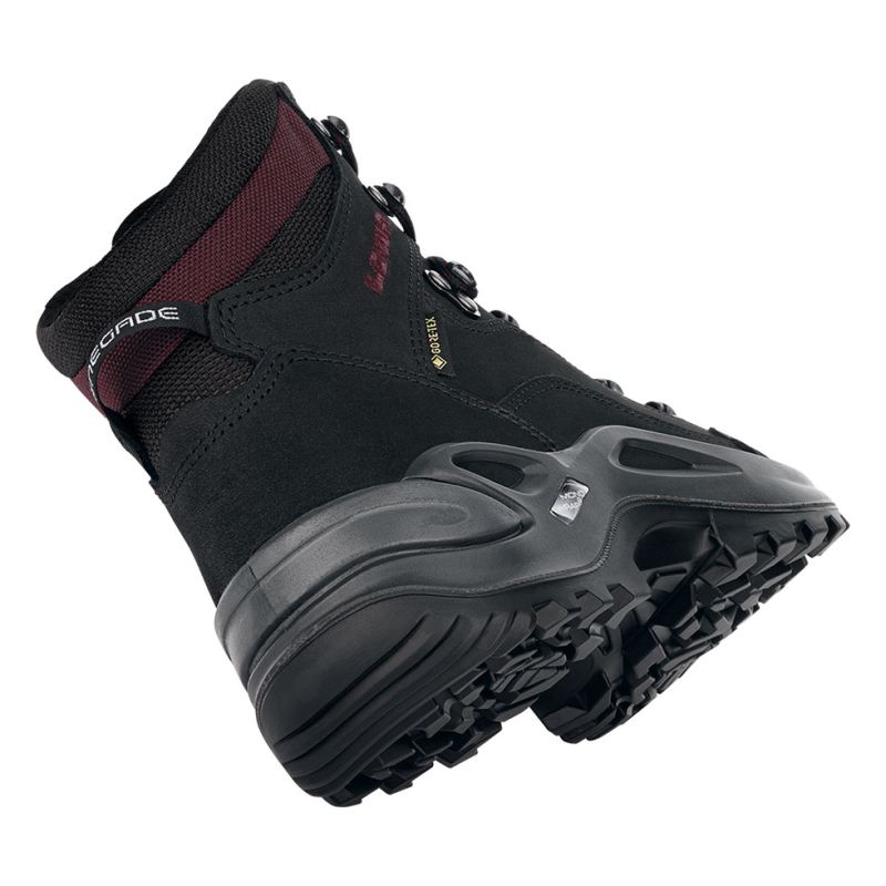 Lowa Schnelle Lieferung Damen Renegade GTX Mid Ws – Schwarz/Burgund | Sofort lieferbar